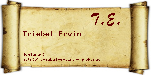 Triebel Ervin névjegykártya