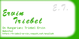 ervin triebel business card